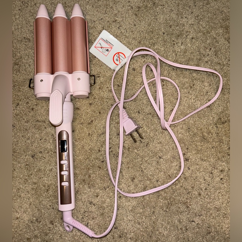 Pink 3 Barrel Hair Crimper